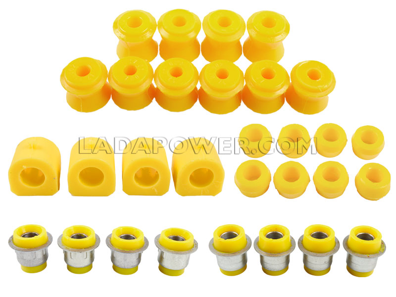 Lada 2101-2107 Front and Rear Suspension Bushing Set Polyurethane